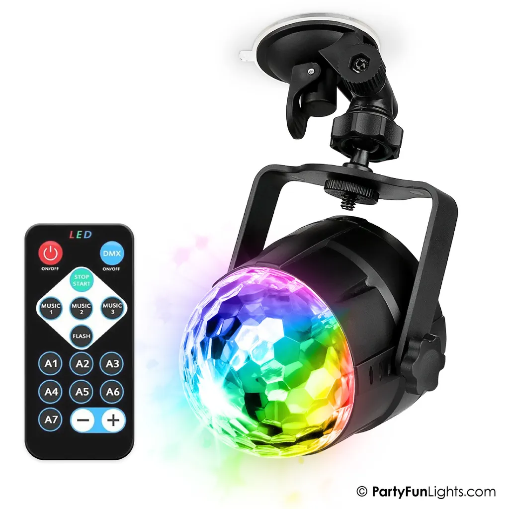Lampe Disco USB Multicolore à Ventouse avec Contrôle par Télécommande