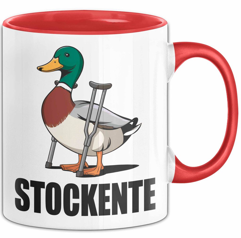 Stockente Tasse Geschenk Lustige Geschenkidee Spruch Stockente (Rot)
