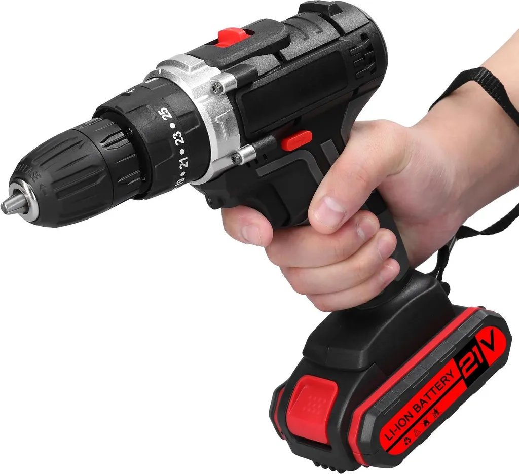 Trapano a Percussione 21V 3 in 1: Utensile Multifunzione a Batteria Li-Ion