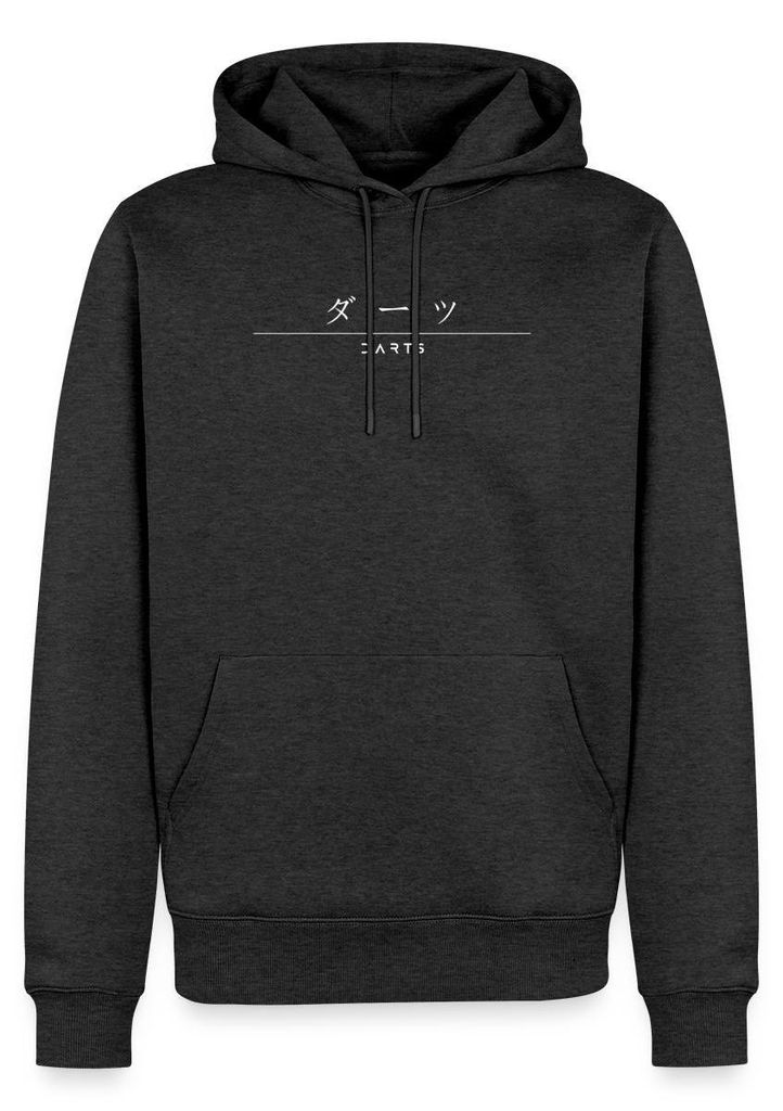 Spreadshirt Japan Style Darts Schriftzug Herren Premium Hoodie, M, Anthrazit meliert