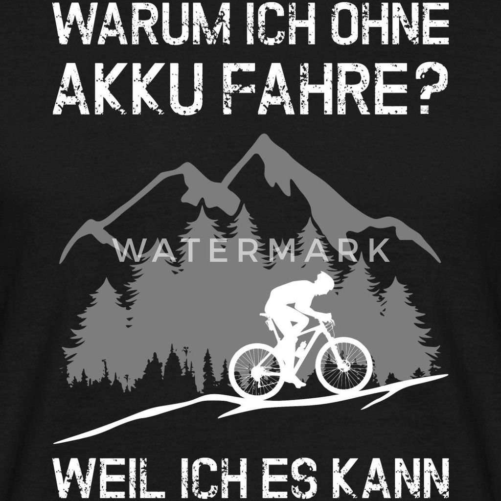 Spreadshirt Warum Ich Ohne Akku Fahre Anti E-Bike Männer T-Shirt, M, Schwarz