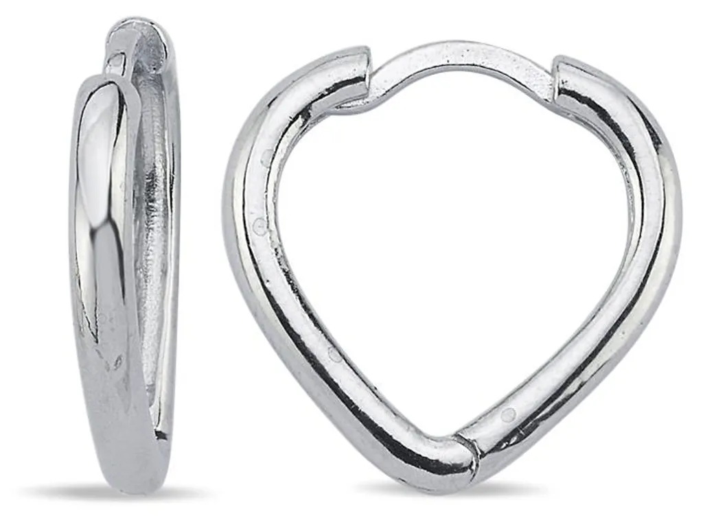 Boucles d'oreilles créoles cœur argent 925 massif pour femme élégante