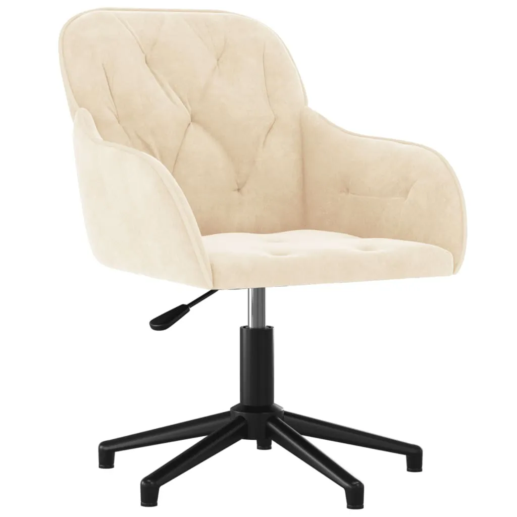 vidaXL Sedia Girevole Velluto Crema | Ergonomia e Stabilità per Studio