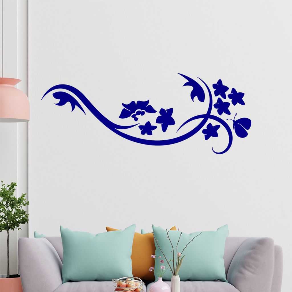 Blüte Blume Tribal Wandtattoo in 6 Größen - Wandaufkleber Wall Sticker - Dekoration, Küche, Wohnzimmer, Schlafzimmer, Badezimmer