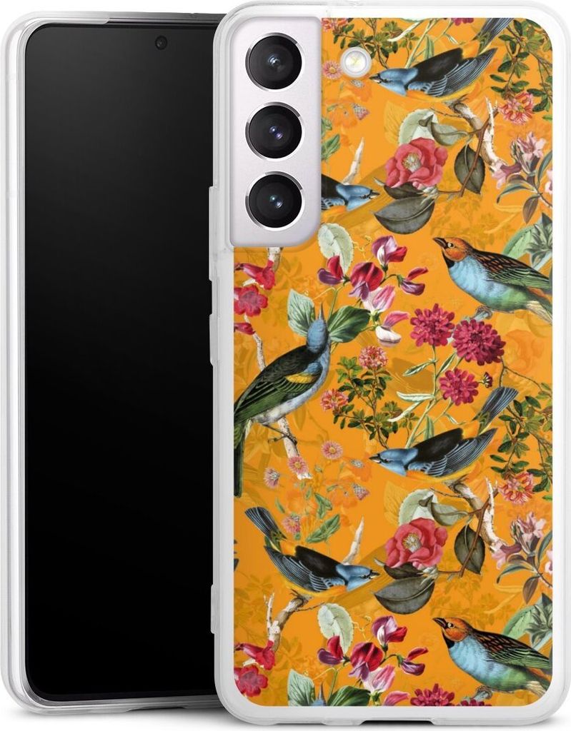 DeinDesign Slim Hülle für Samsung Galaxy S22 Silikon Case Ultra Dünn Handyhülle Blumen Dschungel Vogel