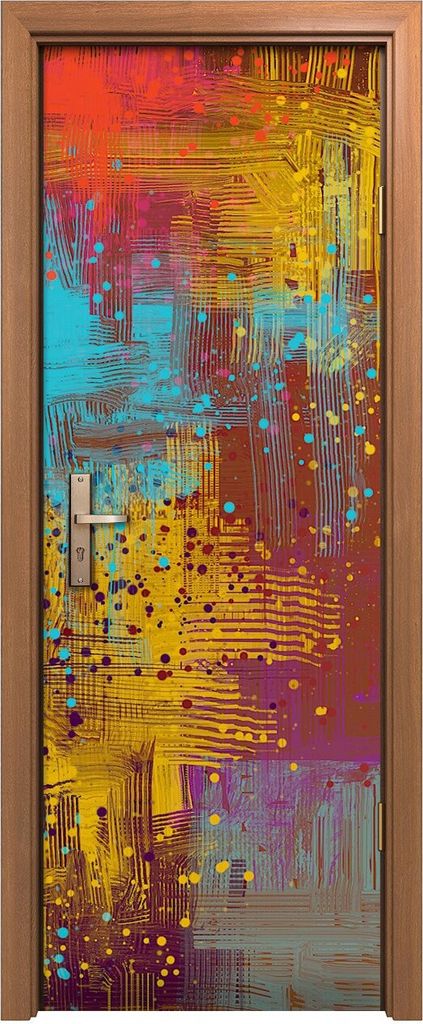 Türposter 70x200 cm Türaufkleber Türtapete Türfolie Klebefolie Ausdrucksstarke handgemachte Malerei