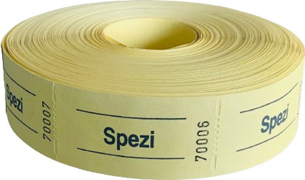 Bonrolle SPEZI gelb 1000 Abrisse perforiert fortlaufend Produktbild 