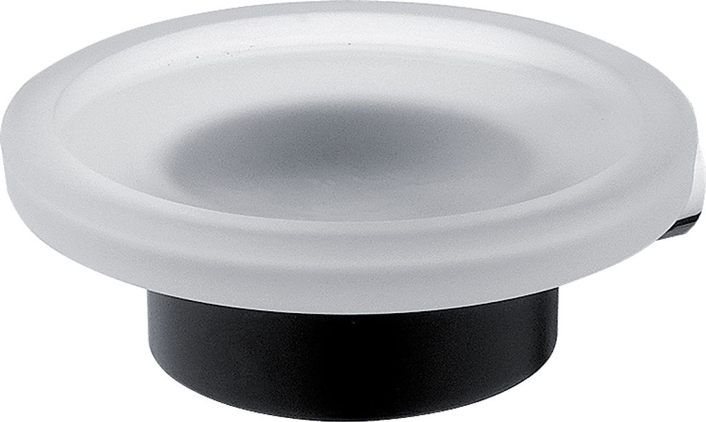 Nimco Nava - Seifenschale mit Halter, schwarz matt / Milchglas NA 28059W