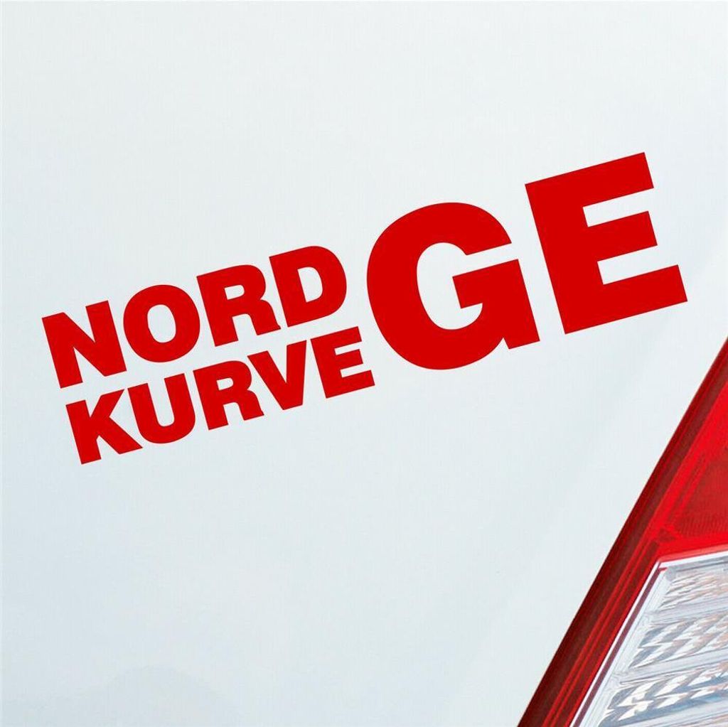 Auto Aufkleber Nordkurve Fans GE Fussball Gelsenkirchen 15x4 cm Rot Sticker Heckscheibenaufkleber