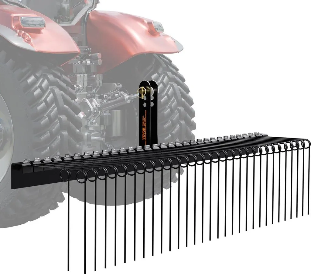 Émousseur tracté 183 cm pour autoportée avec griffes en acier robuste