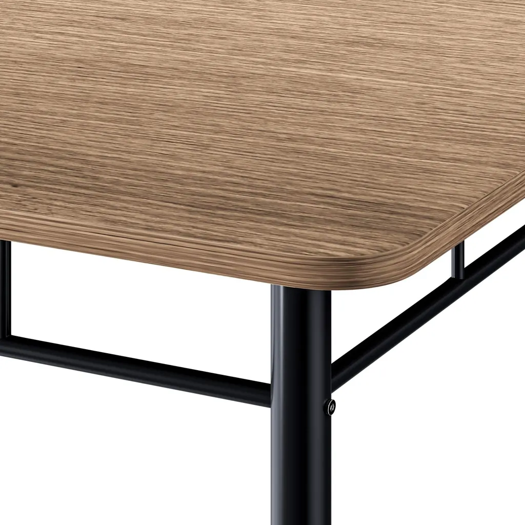 Table à manger et 4 chaises marron design bois pour petit espace