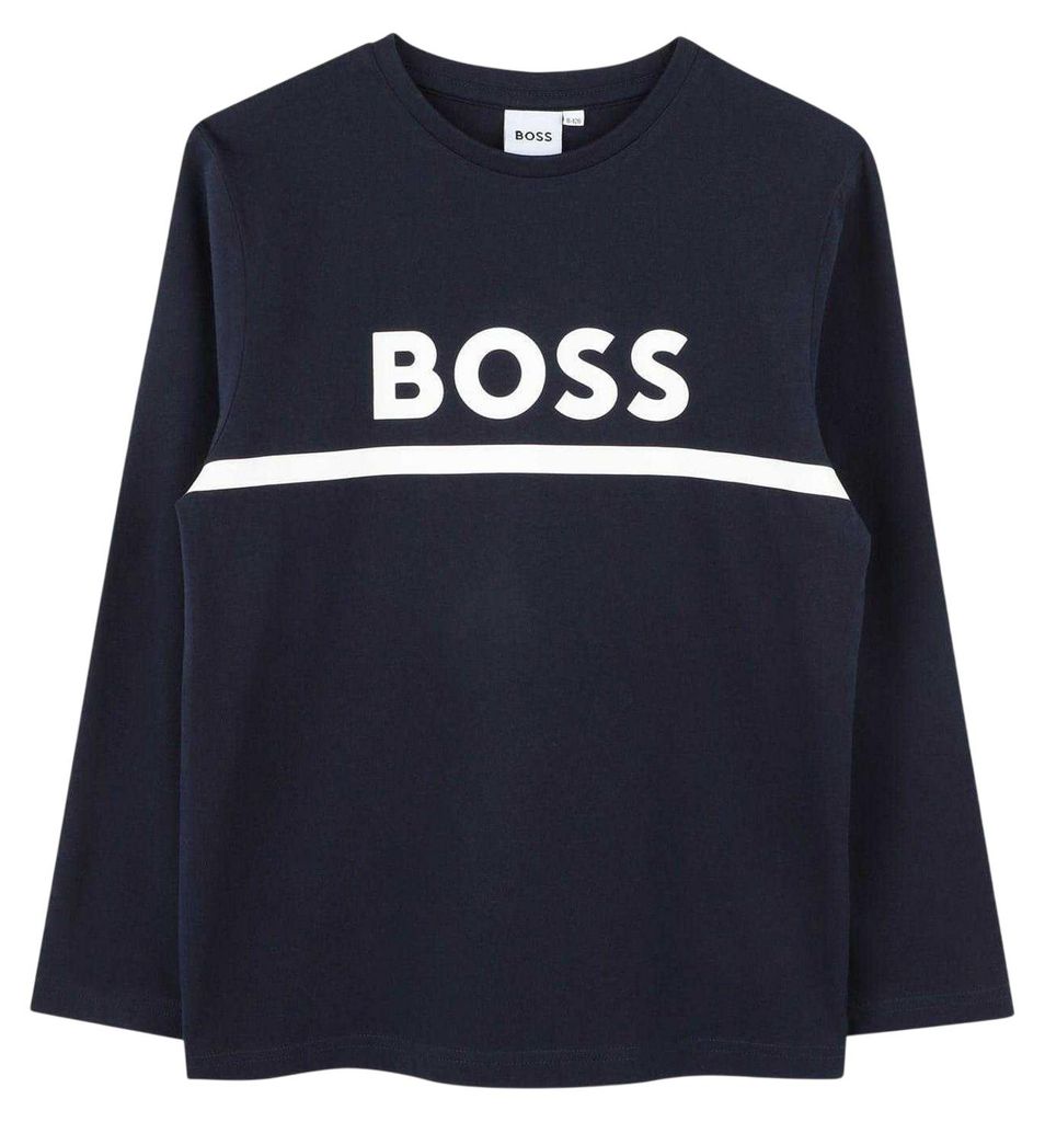 Boss - T-Shirt für Jungen, Langärmlig GT26708 (164) (Marine)