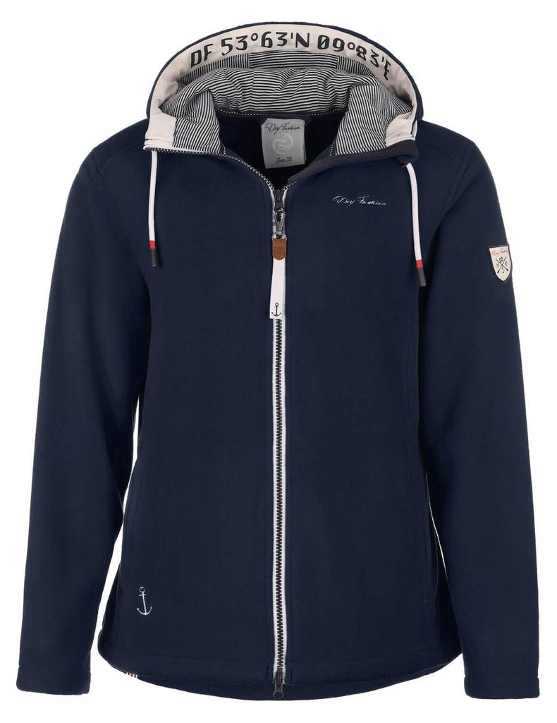 Dry Fashion Damen Fleecejacke Norden - Kapuzenjacke Navy, Produktbild 
