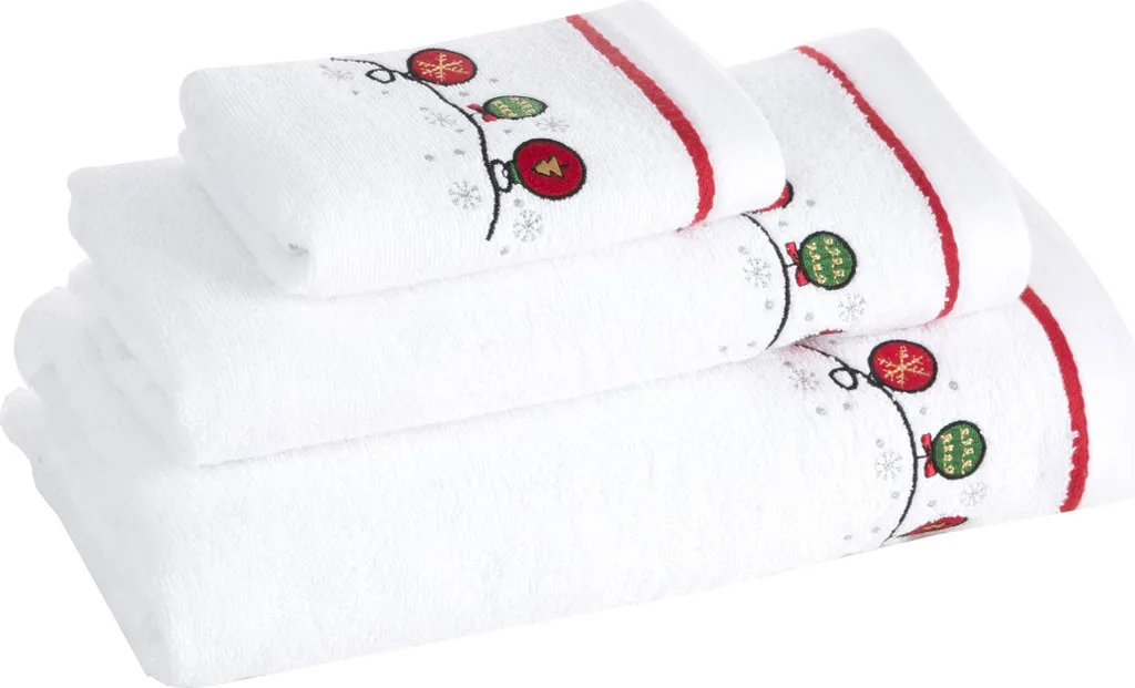 Eurofirany Serviette Gerda 70x140 cm en coton blanc décor Noël chic - 4
