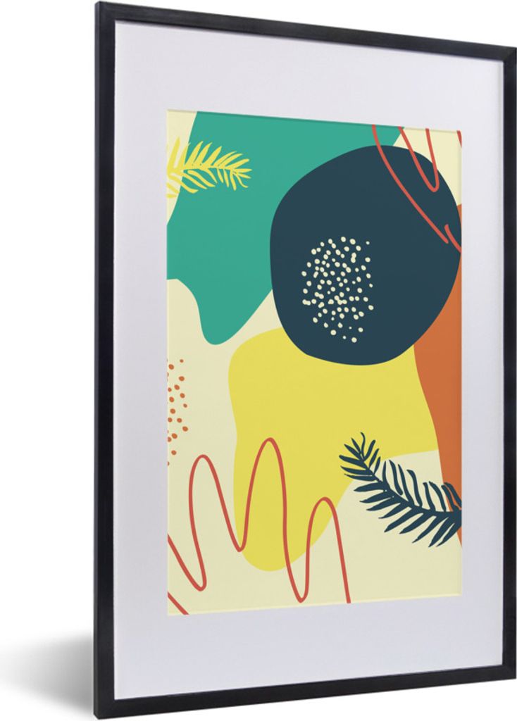 MuchoWow Gerahmtes Poster Sommer - Abstrakt - Farben 40x60 cm - Poster mit Schwarzem Bilderrahmen Wandposter Rahmen Foto Bilder - Poster in Rahmen