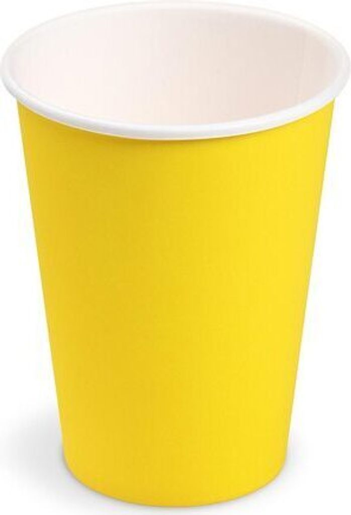 500x Getränkebecher Party/Pappbecher gelb 240ml Ø 74mm