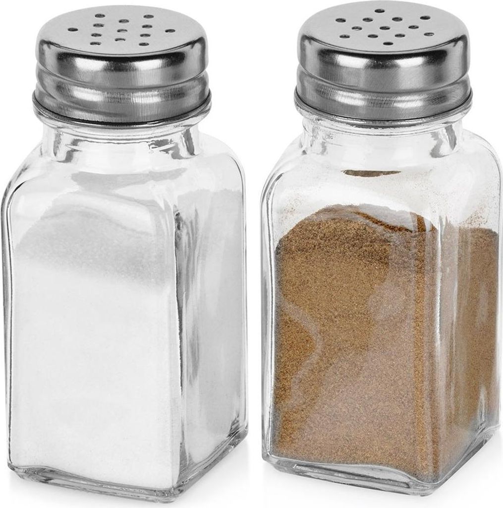 Salz- und Pfefferset, 2-teilig Glas Salzstreuer + Pfefferstreuer, 80ml, VILDE 229152