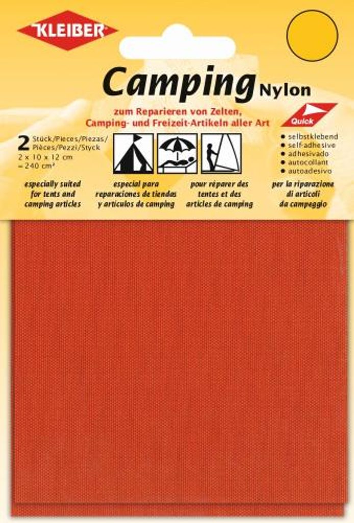 KLEIBER Camping-Flicken Nylon selbstklebend orange 2 Stück Produktbild 