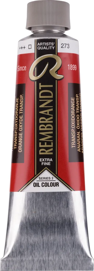 Huile extra-fine Rembrandt tube 150ml Orange Oxyde Transparent 273