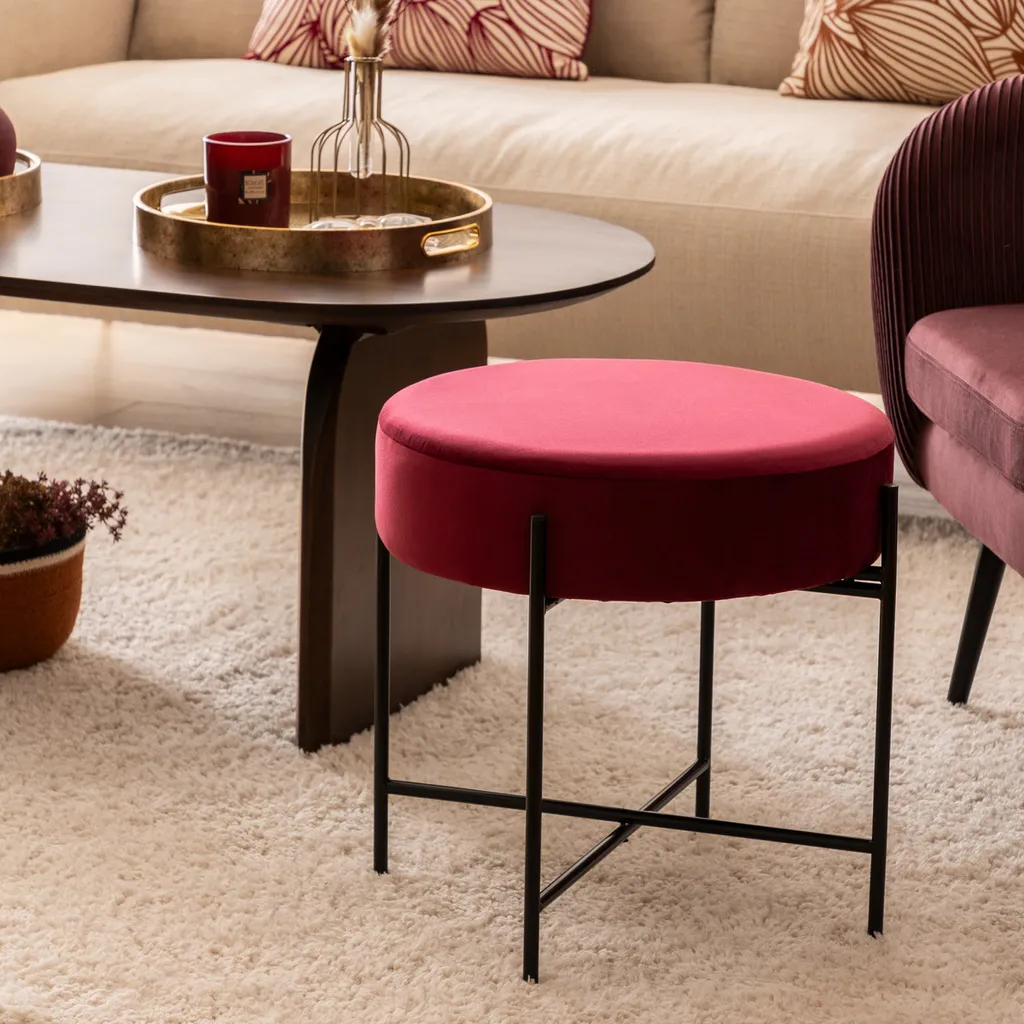 Sgabello Velluto Viola Arty Atmosphera - Seduta Design per Interni Chic - 4