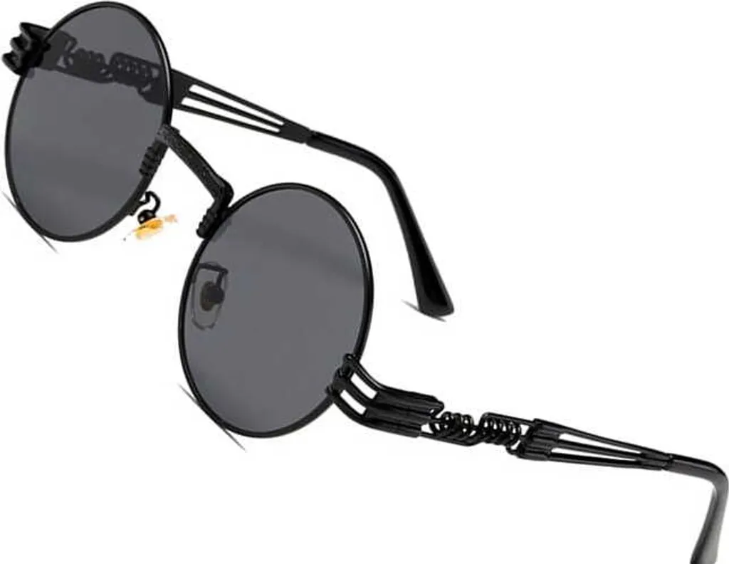 Occhiali da sole unisex in stile retrò Steampunk, metallo, filtro UV 400, larghezza occhiali 55 mm