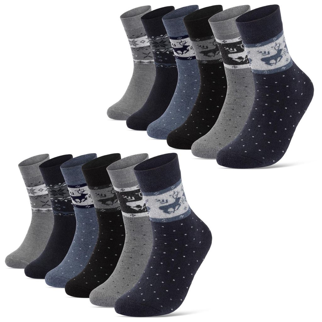 6 oder 12 Paar Damen THERMO Socken mit Innenfrottee Produktbild 