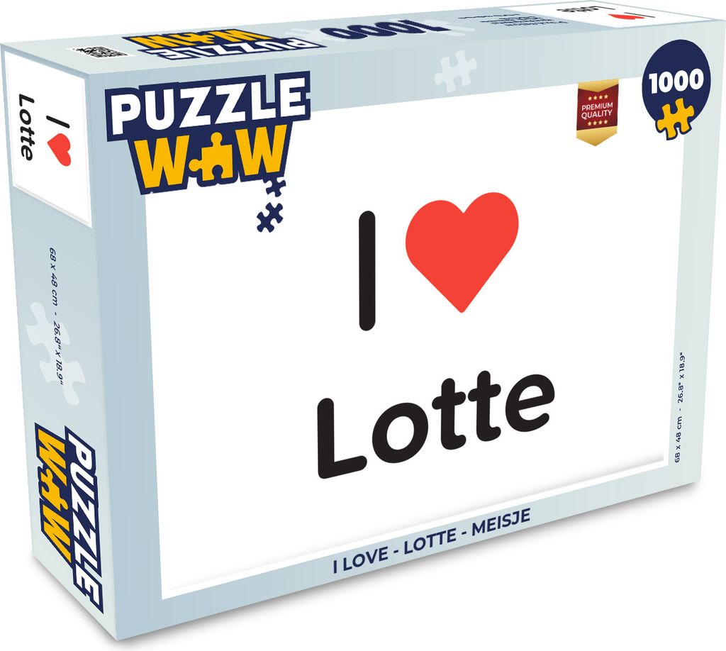 MuchoWow Puzzle 1000 Teile Ich liebe - Lotte - Mädchen - Erwachsene - Rätsel