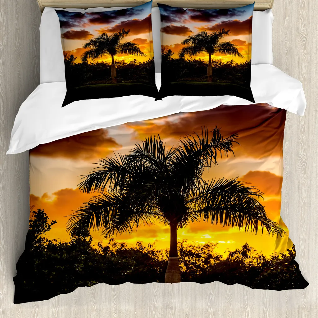 Copripiumino Etnico ABAKUHAUS 200x200 Palme Tramonto Esotico