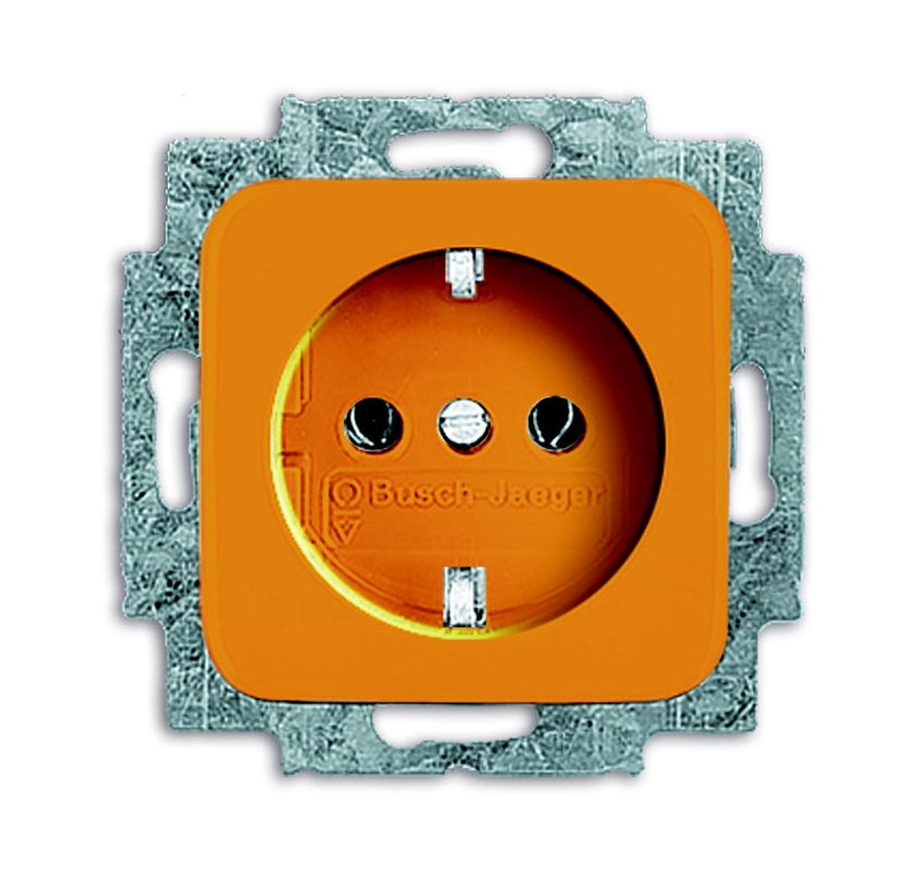 Busch-Jaeger 20 EUC-14-212 SCHUKO Steckdosen-Einsatz orange RAL 2004