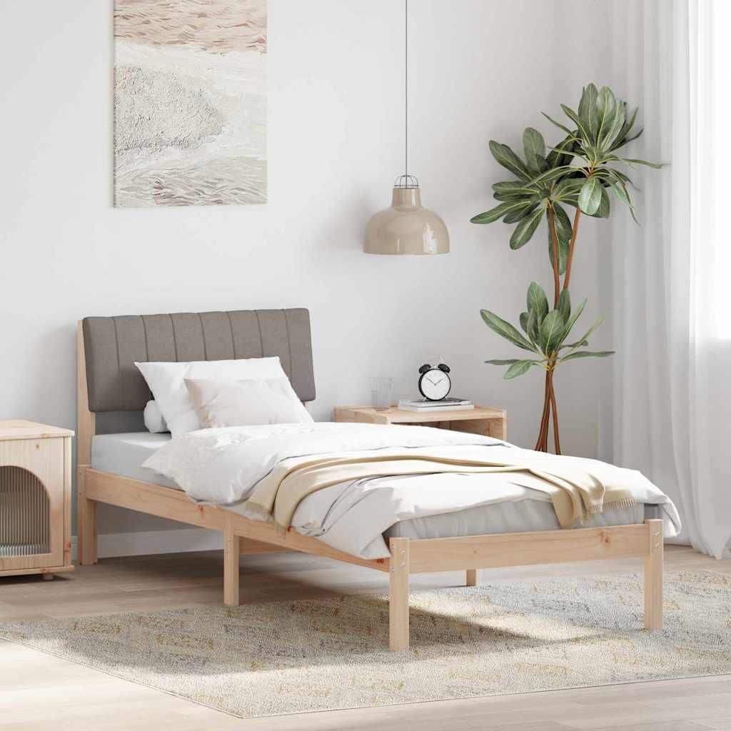 Maison Exclusive - Bettgestell Braun und Taupe 75 x 190 cm Massivholz Kiefer