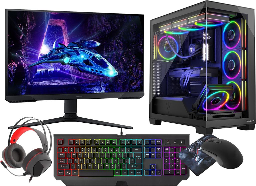 VIST Gaming PC Komplett Set AMD Ryzen 7 8700F RTX 5060 32GB SSD 1TB WiFi W11 LCD 24" 180Hz