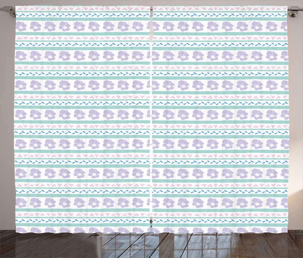 Rideau rustique en tissu pastel avec boucles et crochets 280 x 225 cm