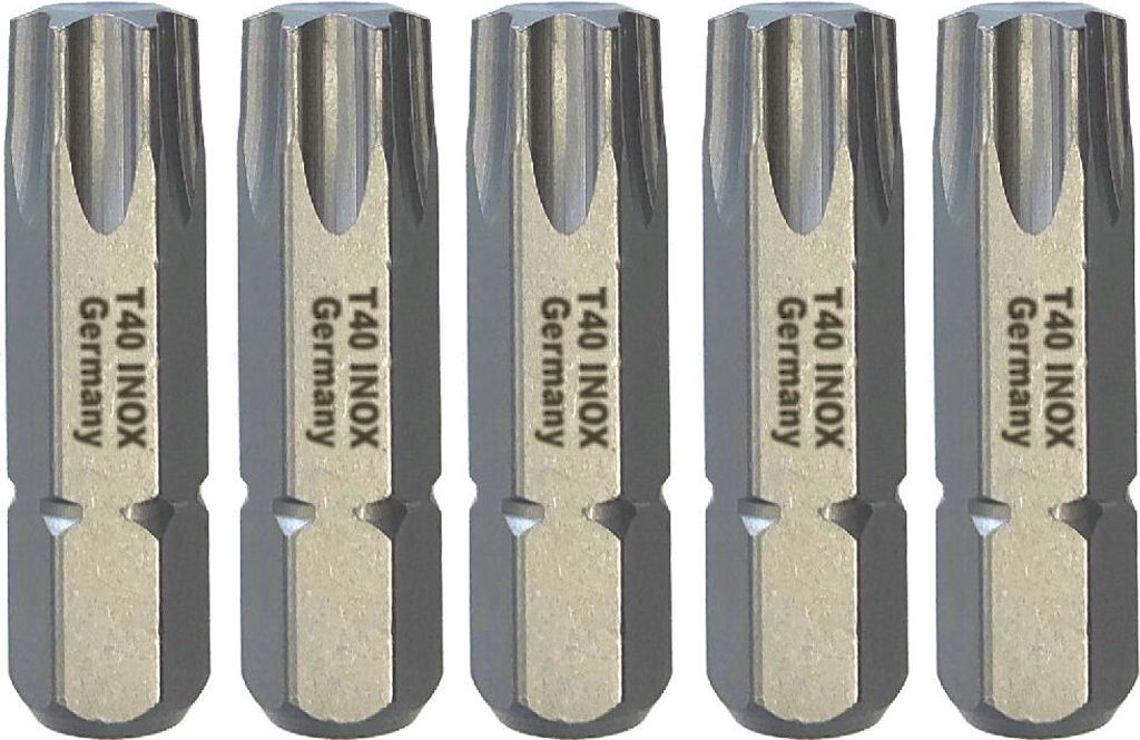 Edelstahl Bit Torx T40 - 5 Stück Germany TX40 stainless steel