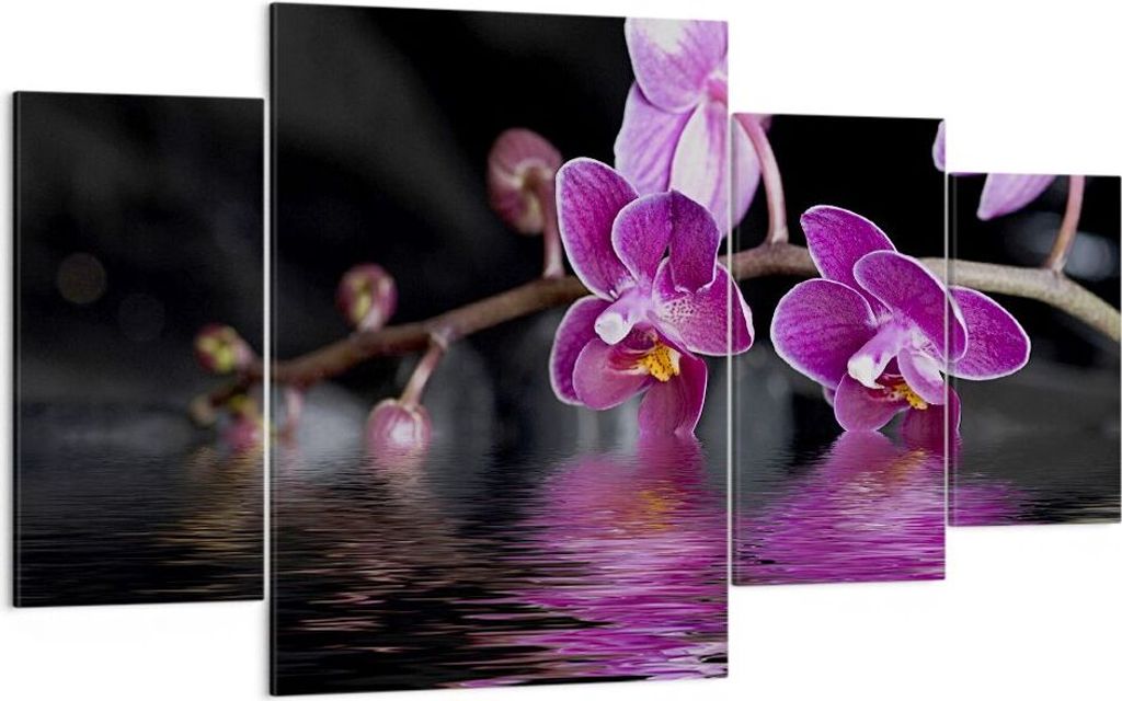 Bild auf Leinwand - Leinwandbild - Asien exotisch orchidee blume - 160x90cm - Wand Bild - Wanddeko - Leinwanddruck - Bilder - Kunstdruck - Wanddeko...