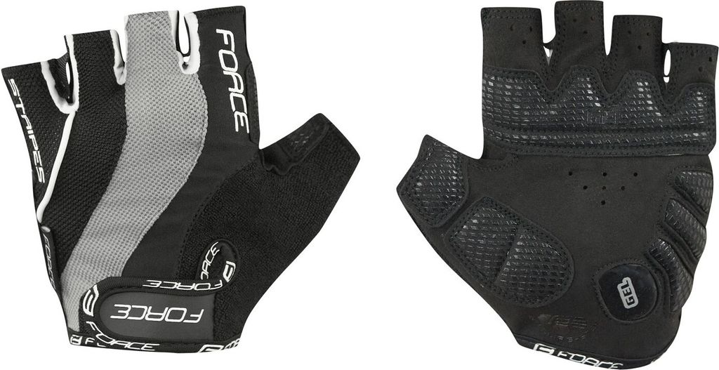 Handschuhe FORCE STRIPES grau-schwarz %%% * : Größe - M Größe: M