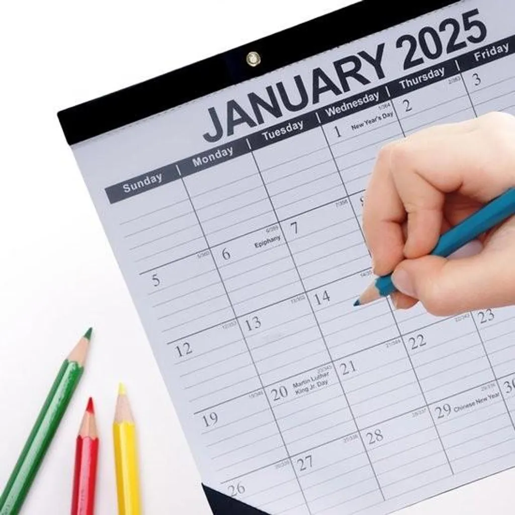 Agenda mural 2025-2026 : planificateur bureau et maison 18 mois noir