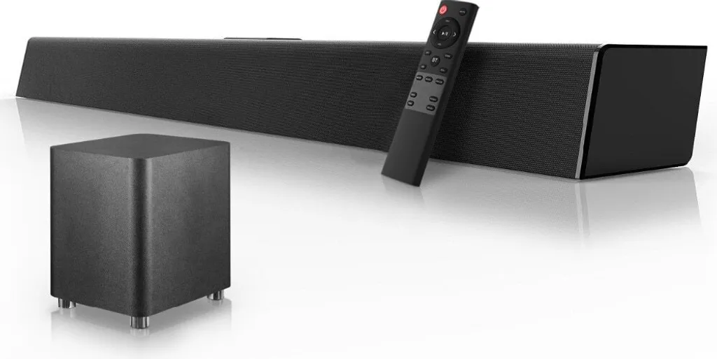 Barre de son 2.1 Puissance 120W Connexion Optique et Coaxiale pour TV