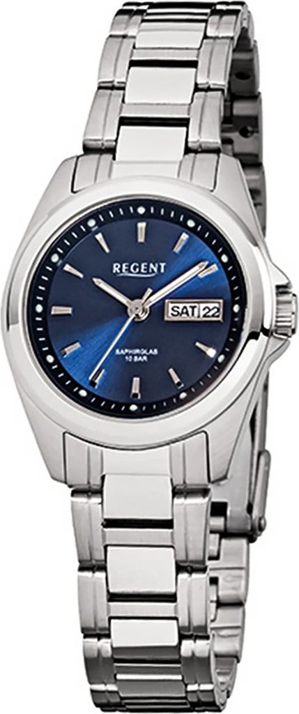 Regent Stahl Damen Uhr F-518 Quarzuhr Armband silber D2URF518