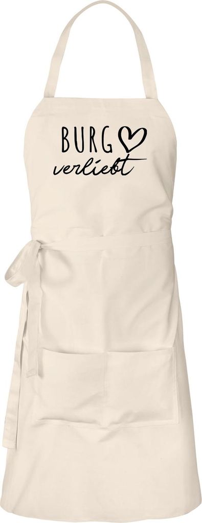 Huuraa Schürze Burg verliebt Natur mit Taschen Baumwolle Kochschürze Geschenkidee