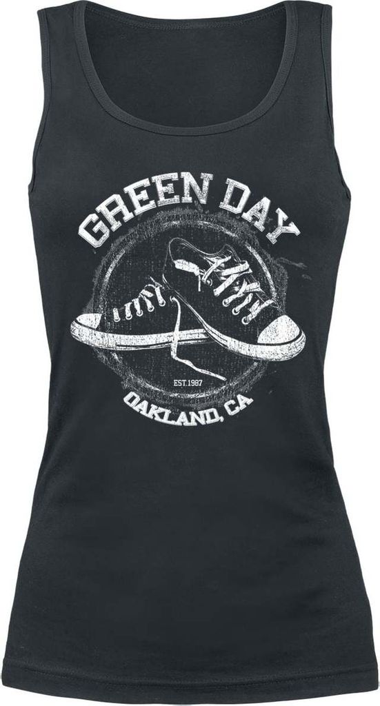 Green Day Top Damen All Star schwarz Band-Merch, Bands 100% Baumwolle XL