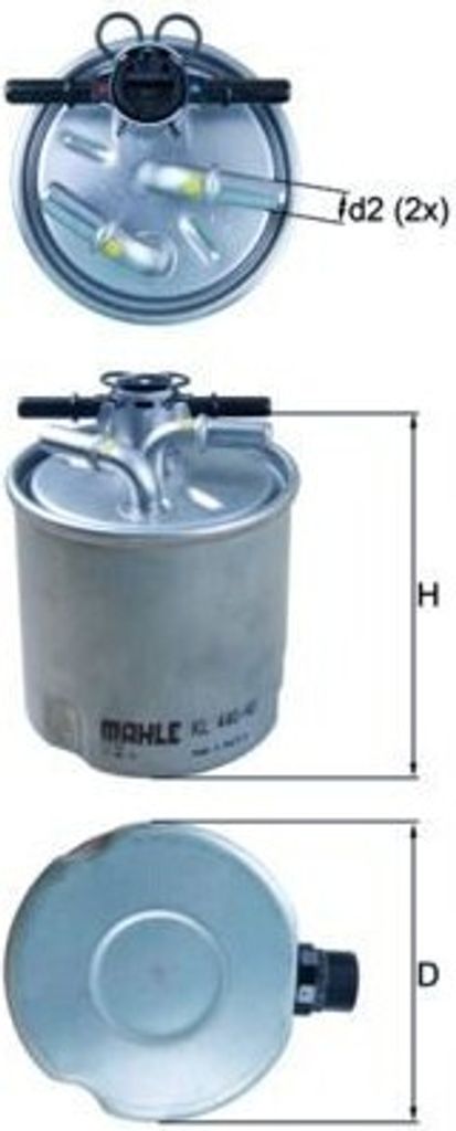 Kraftstofffilter MAHLE KL 440/40 für RENAULT KOLEOS (HY) Leitungsfilter