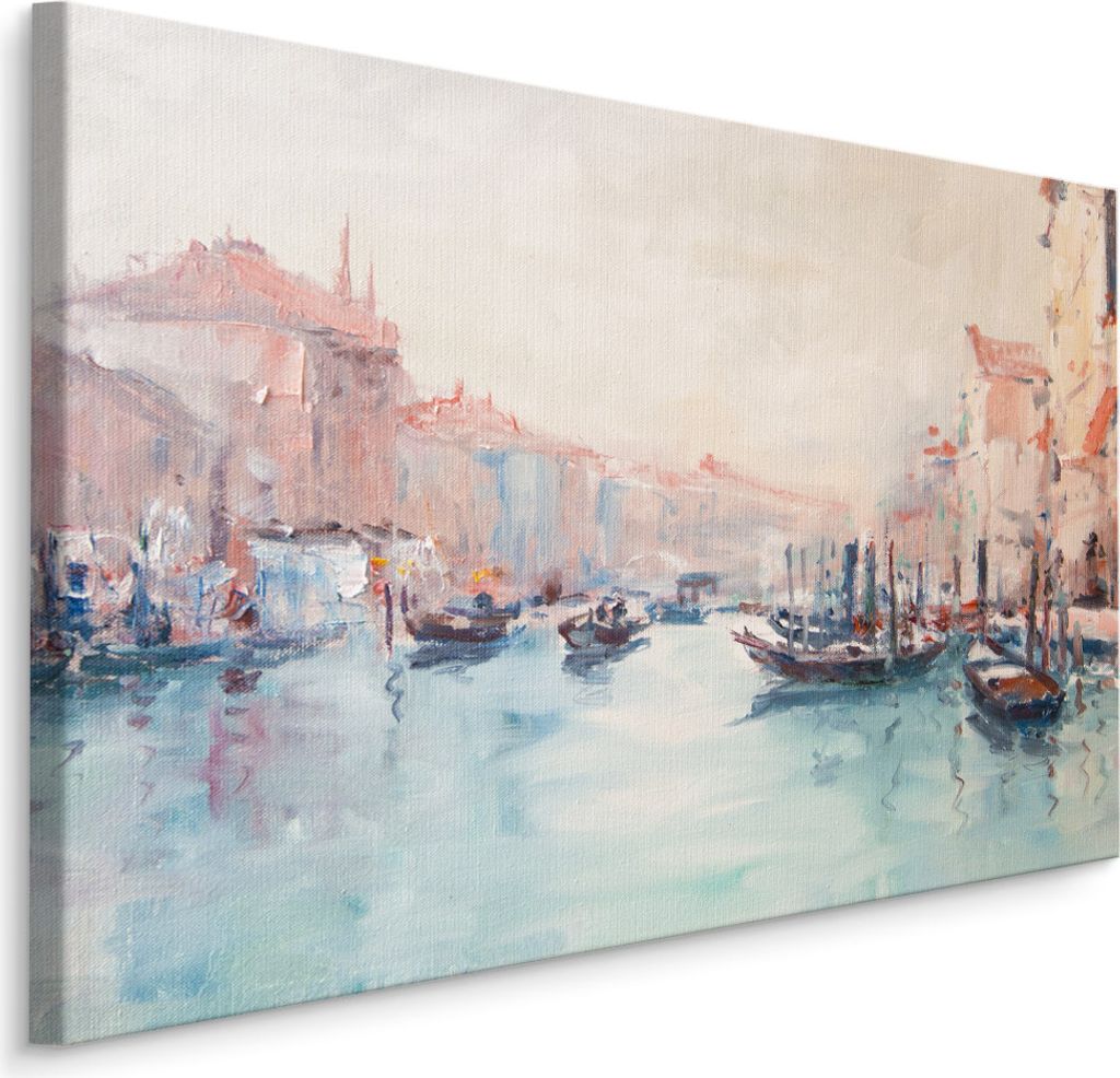 Fabelhafte Canvas LEINWAND BILDER 90x60 cm XXL Kunstdruck Venedig Stadt Gondeln Kanal