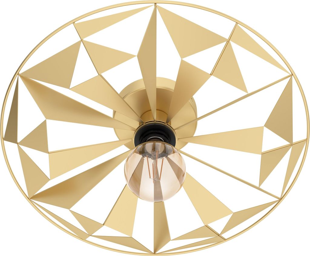 CASTANUELO Wand-/Deckenleuchte Lampe Beleuchtung - H10 x Ø42,5 cm - gold - 1X40W exkl. - IP20