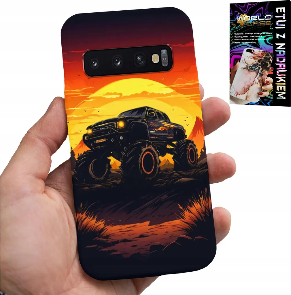Cover Samsung S10 Plus Monstertruck Camion Idea Regalo + Pellicola