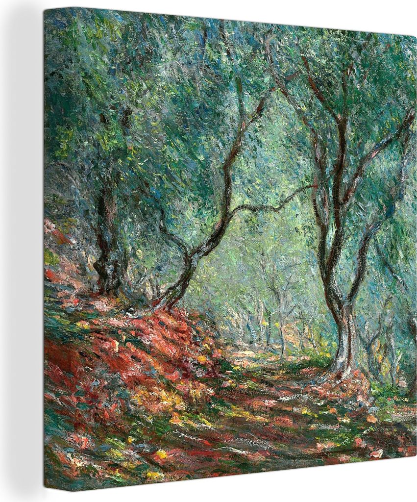 MuchoWow - Leinwandbilder - Olivenhain im Garten von Moreno - Claude Monet, Wandbild, Wanddeko Bilder Wohnzimmer, 50x50 cm