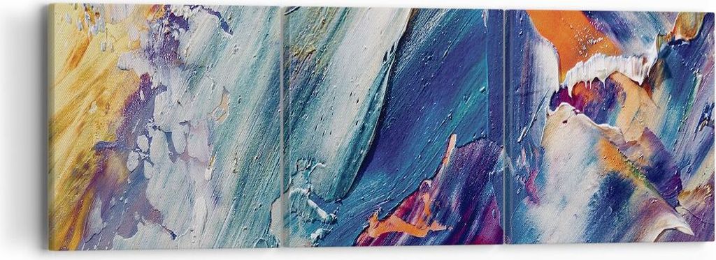 Bild auf Leinwand - Leinwandbild - 3 Teile - Die Farben Farbe Abstraktion - 90x30cm - Wand Bild - Wanddeko - Wandbilder - Leinwanddruck - Bilder - ...