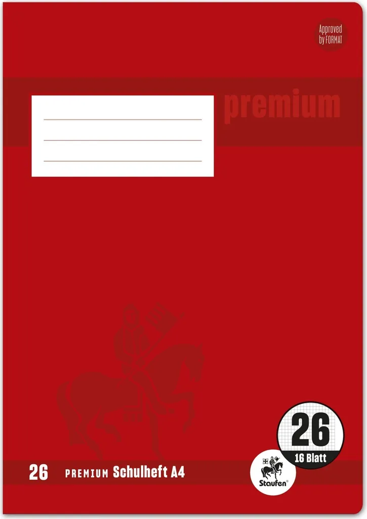 Cahier d'école Staufen Premium Linéature 26 à marge - Qualité Supérieure