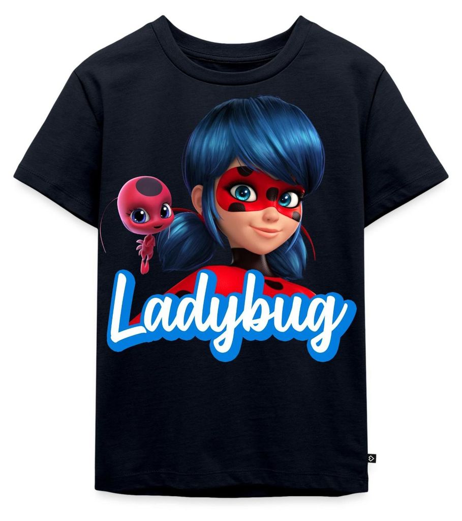 Spreadshirt Miraculous Ladybug Tikki Kinder Premium T-Shirt, 98/104 (2 Jahre), Navy