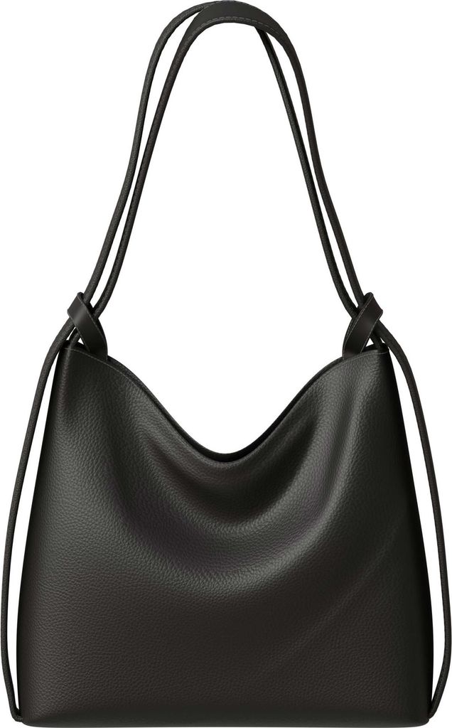 Damen Shopper Tasche groß Hobo Bag – vegane Leder Schultertasche mit Rucksackfunktion Black
