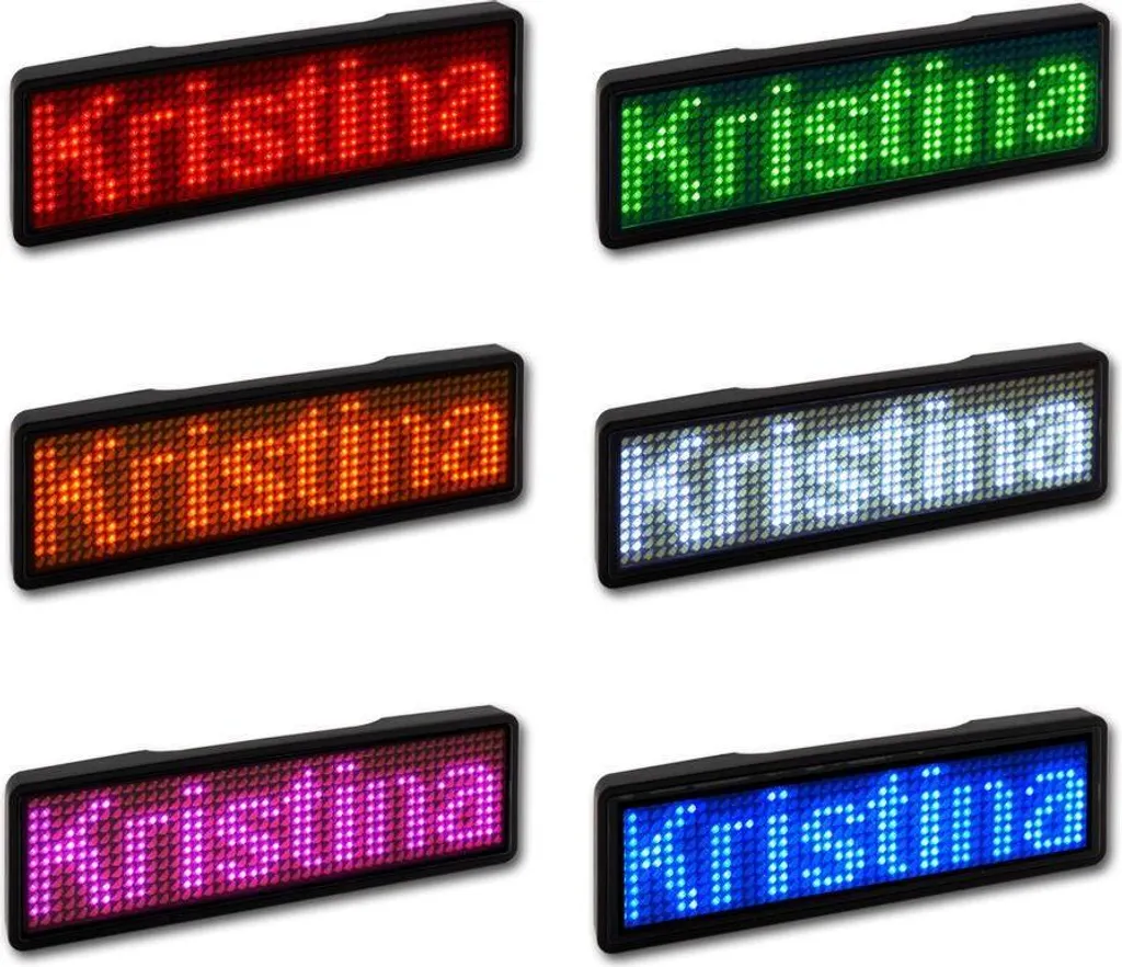 Badge LED Rouge Programmable 11x14 Pixels avec Boîtier Noir et USB
